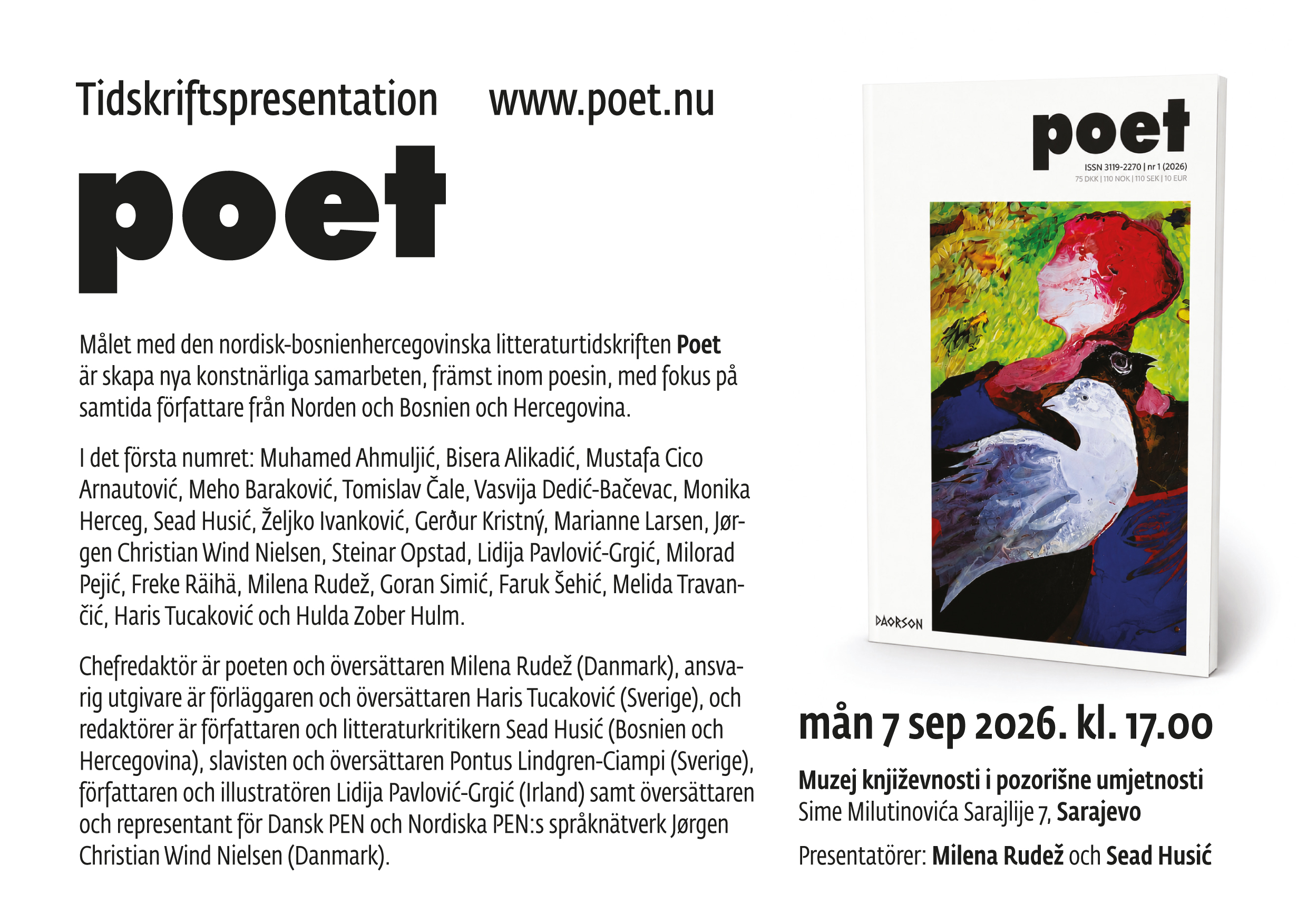 Presentation av litteraturtidskriften Poet Presentation av litteraturtidskriften Poet